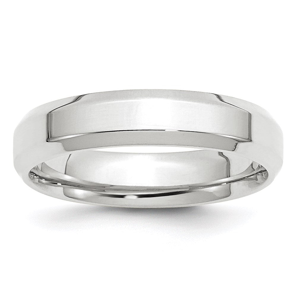 10k White Gold 5mm Beveled Edge Comfort Fit Wedding Band
