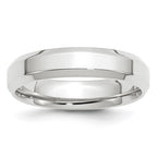 14k White Gold 5mm Beveled Edge Comfort Fit Wedding Band