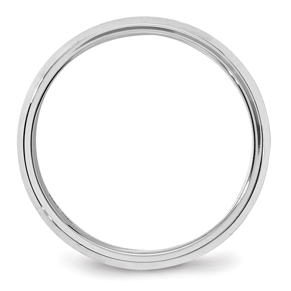 14k White Gold 6mm Beveled Edge Comfort Fit Wedding Band