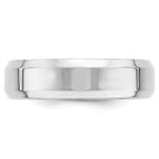 10k White Gold 6mm Beveled Edge Comfort Fit Wedding Band