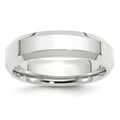 10k White Gold 6mm Beveled Edge Comfort Fit Wedding Band