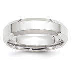 10k White Gold 6mm Beveled Edge Comfort Fit Wedding Band