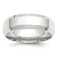 10k White Gold 7mm Beveled Edge Comfort Fit Wedding Band