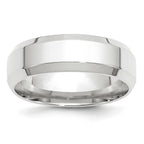 10k White Gold 7mm Beveled Edge Comfort Fit Wedding Band
