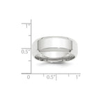 14k White Gold 8mm Beveled Edge Comfort Fit Wedding Band