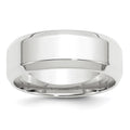 10k White Gold 8mm Beveled Edge Comfort Fit Wedding Band