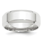14k White Gold 8mm Beveled Edge Comfort Fit Wedding Band