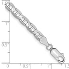 14K White Gold 4.5mm Concave Anchor with Lobster Clasp Bracelet
