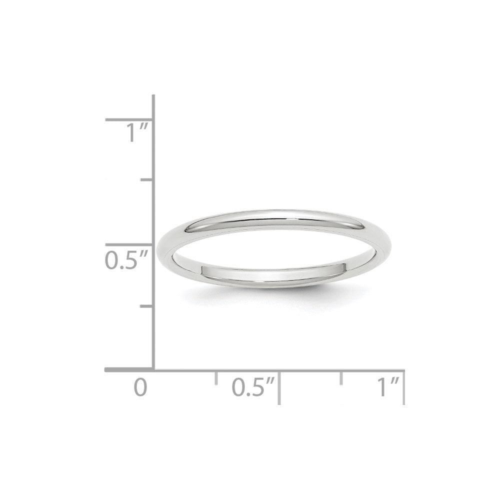 10k White Gold 2mm Standard Weight Comfort Fit Wedding Band