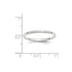 14k White Gold 2mm Standard Weight Comfort Fit Wedding Band
