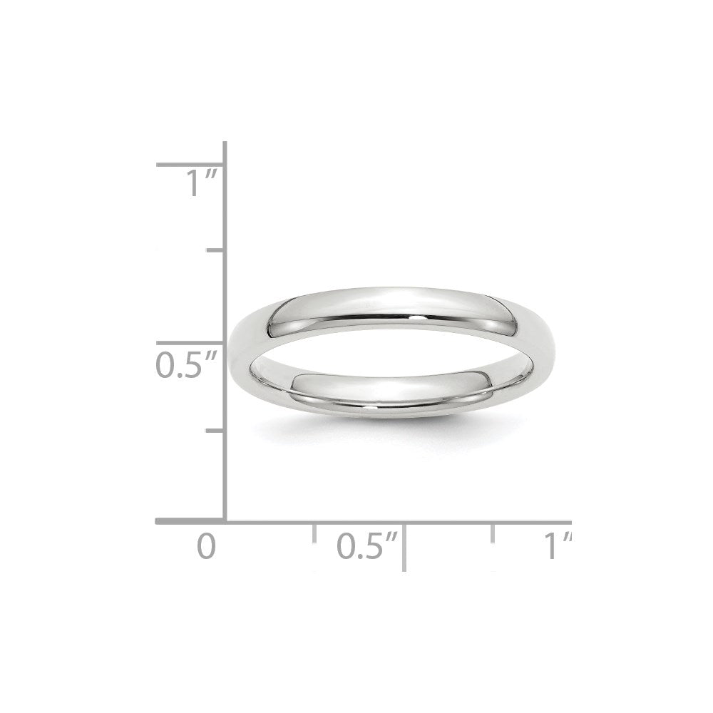 10k White Gold 3mm Standard Weight Comfort Fit Wedding Band