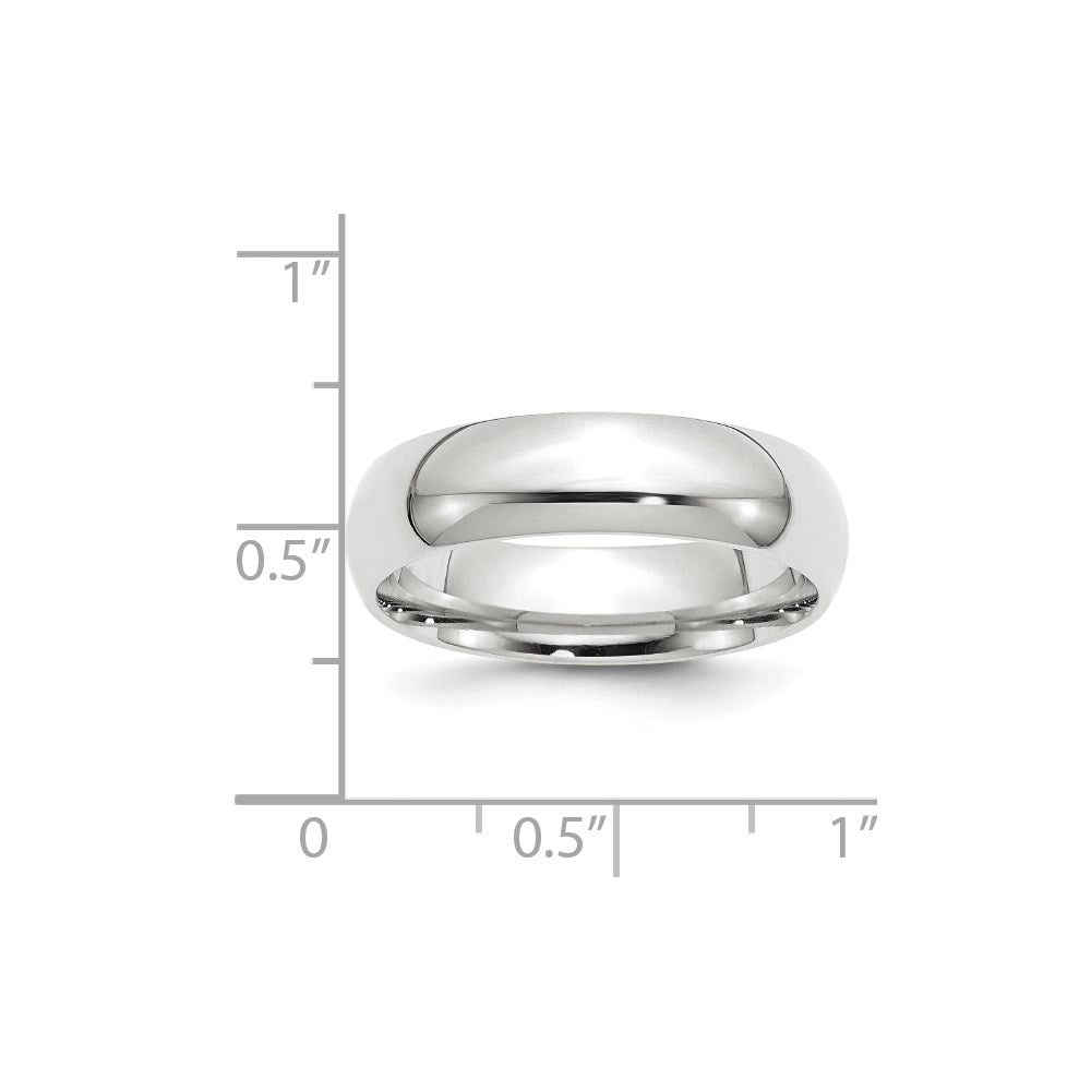 10k White Gold 6mm Standard Weight Comfort Fit Wedding Band