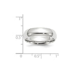 14k White Gold 6mm Standard Weight Comfort Fit Wedding Band