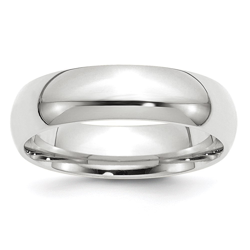 10k White Gold 6mm Standard Weight Comfort Fit Wedding Band