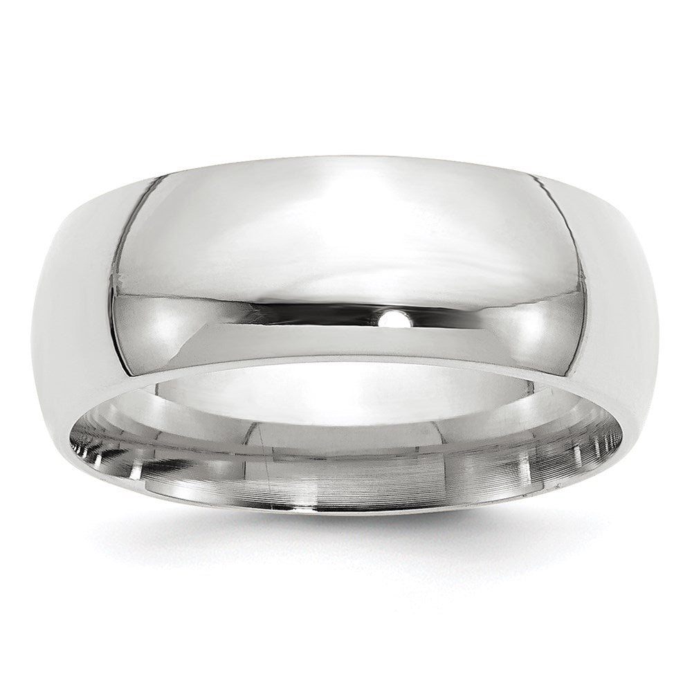 14k White Gold 8mm Standard Weight Comfort Fit Wedding Band