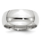 14k White Gold 8mm Standard Weight Comfort Fit Wedding Band