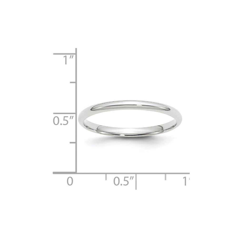 14k White Gold 2mm Lightweight Comfort Fit Wedding Band