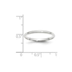 10k White Gold 2mm Lightweight Comfort Fit Wedding Band