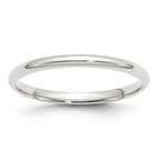 14k White Gold 2mm Lightweight Comfort Fit Wedding Band