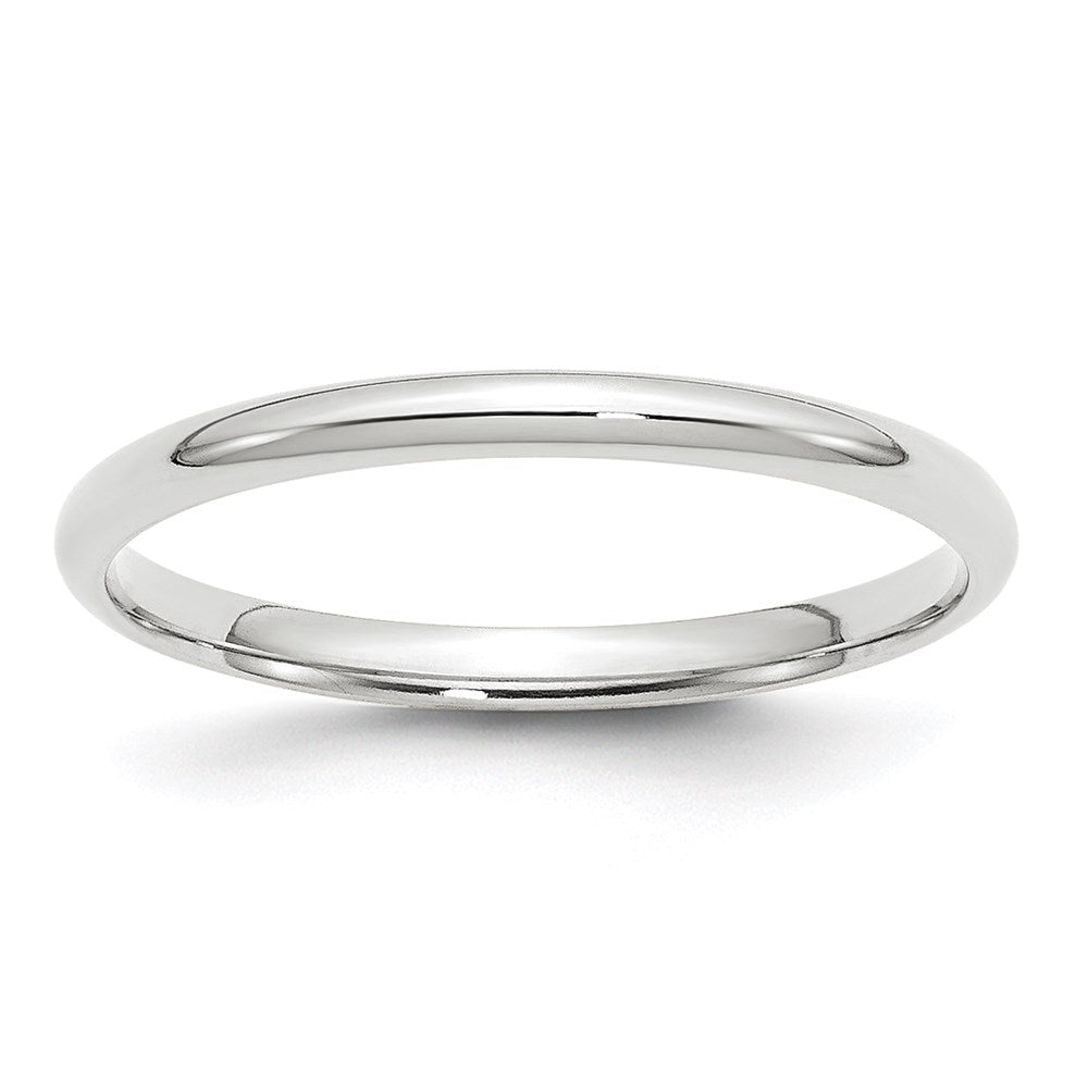 10k White Gold 2mm Lightweight Comfort Fit Wedding Band