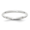 10k White Gold 2mm Lightweight Comfort Fit Wedding Band