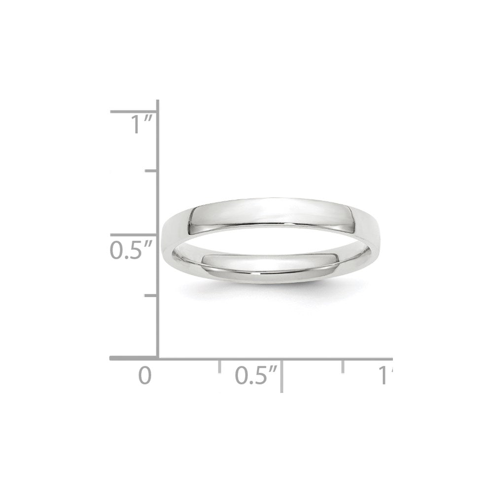 14k White Gold 3mm Lightweight Comfort Fit Wedding Band
