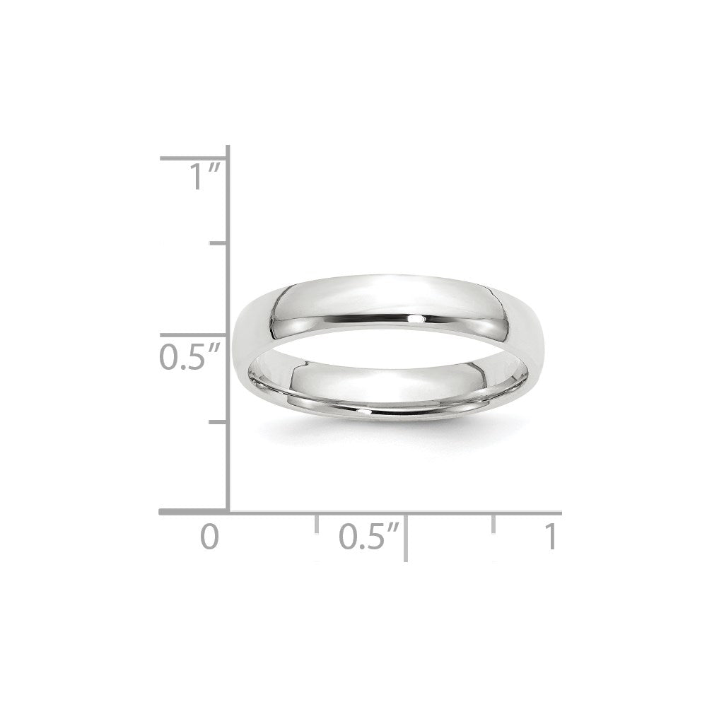 10k White Gold 4mm Lightweight Comfort Fit Wedding Band
