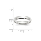 14k White Gold 4mm Lightweight Comfort Fit Wedding Band