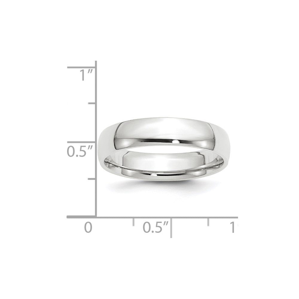 10k White Gold 5mm Lightweight Comfort Fit Wedding Band