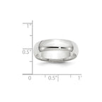 10k White Gold 6mm Lightweight Comfort Fit Wedding Band