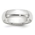 10k White Gold 6mm Lightweight Comfort Fit Wedding Band