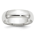 10k White Gold 6mm Lightweight Comfort Fit Wedding Band