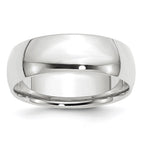 14k White Gold 7mm Lightweight Comfort Fit Wedding Band