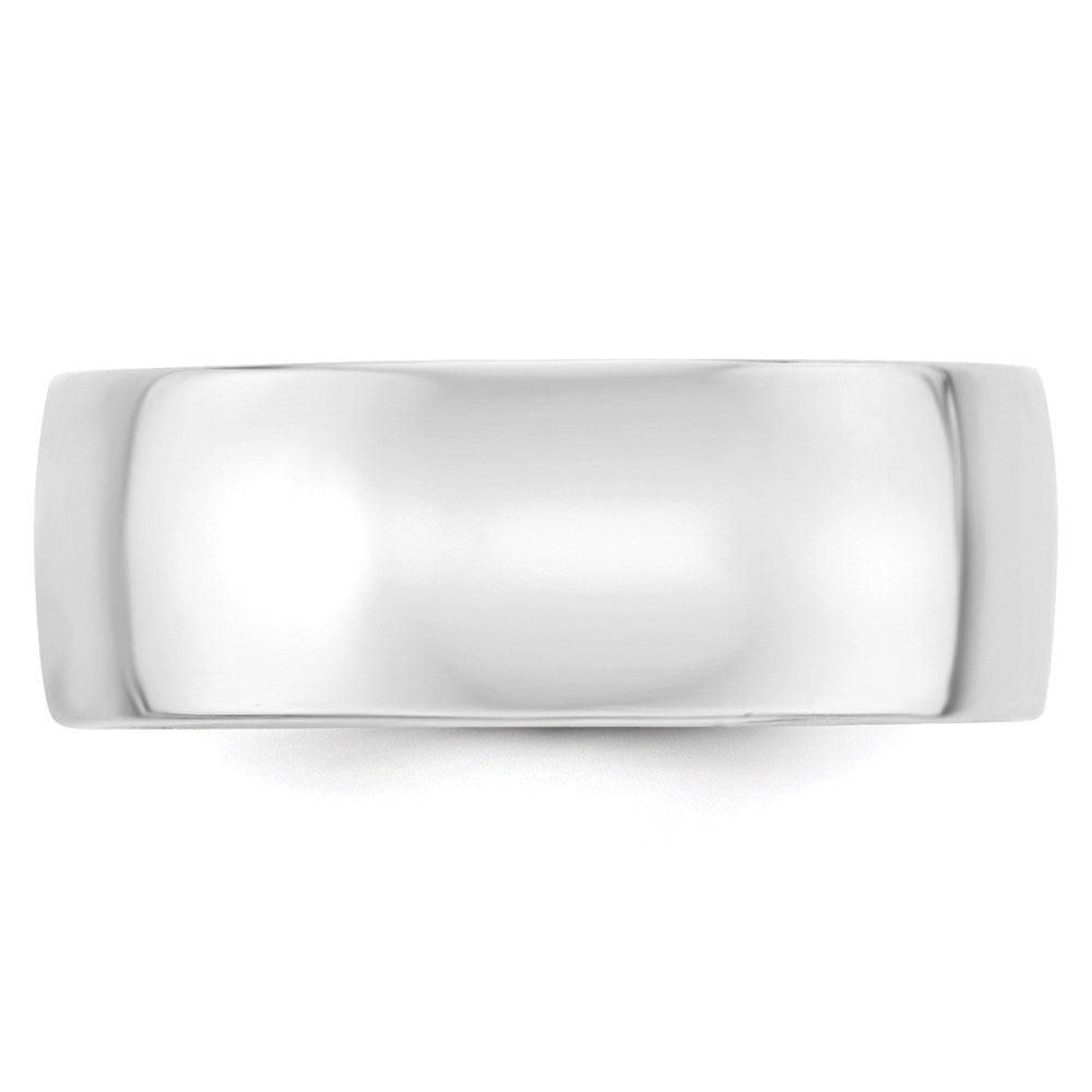 14k White Gold 8mm Lightweight Comfort Fit Wedding Band