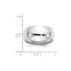 14k White Gold 8mm Lightweight Comfort Fit Wedding Band