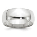 10k White Gold 8mm Lightweight Comfort Fit Wedding Band