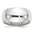10k White Gold 8mm Lightweight Comfort Fit Wedding Band