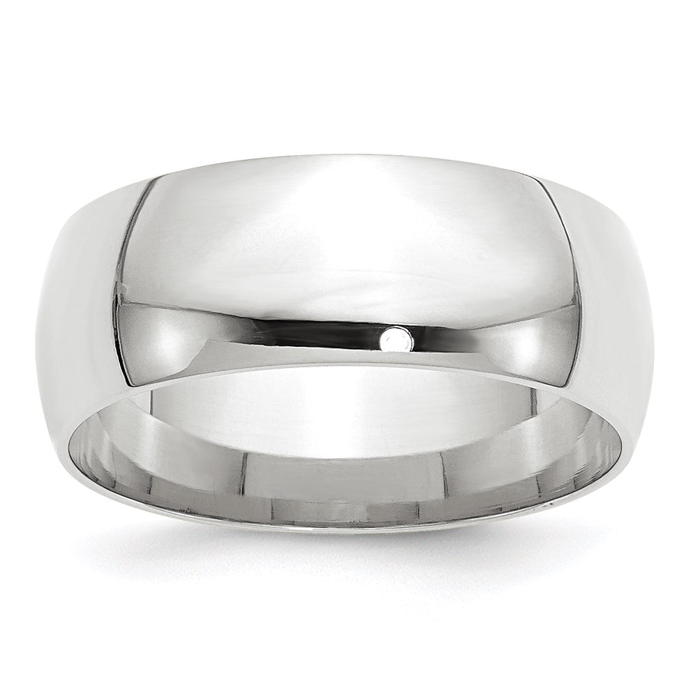 10k White Gold 8mm Lightweight Comfort Fit Wedding Band
