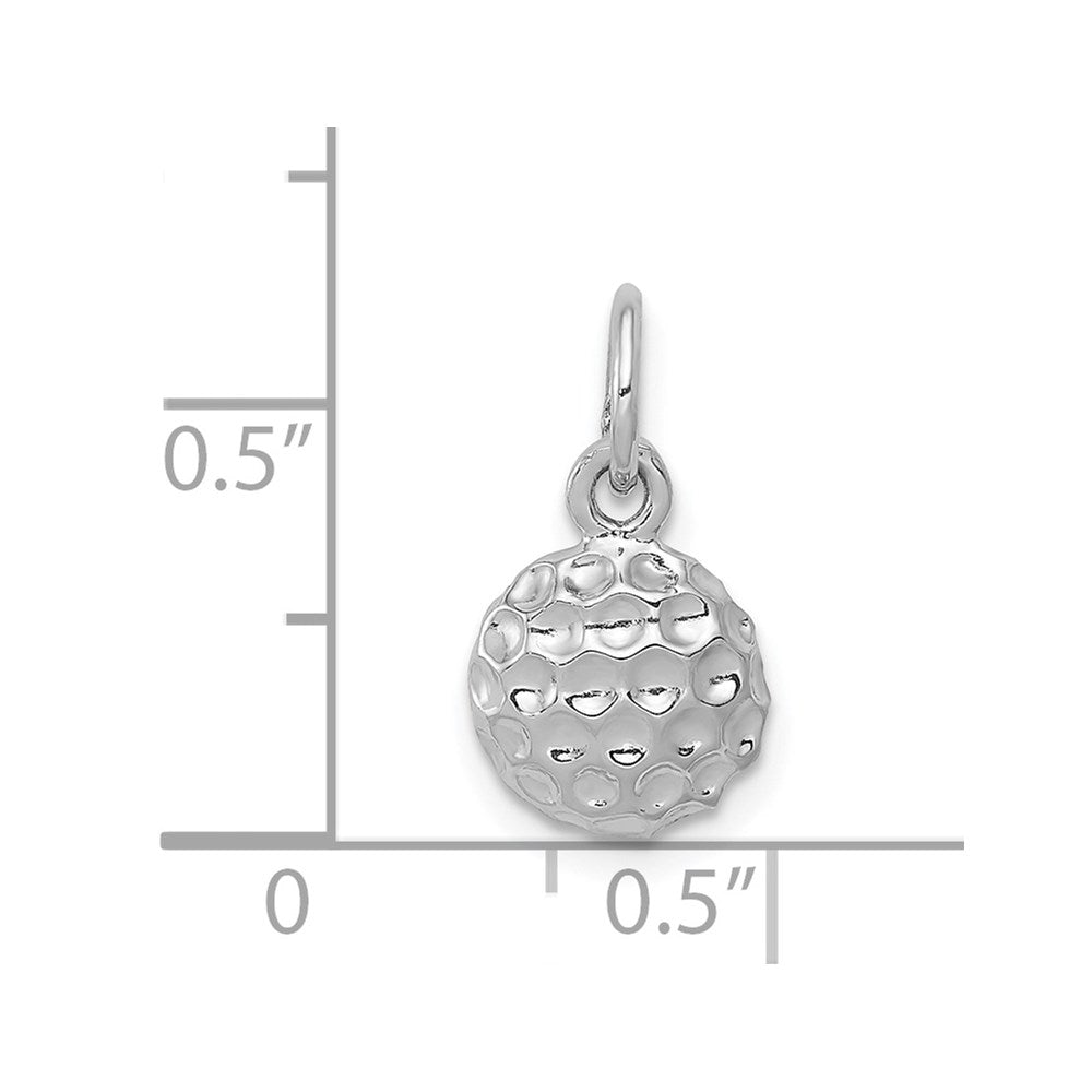 14k White Gold Domed Golf Ball Charm