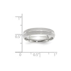 14k White Gold 5mm Double Milgrain Comfort Fit Wedding Band