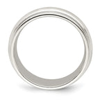 14k White Gold 7mm Double Milgrain Comfort Fit Wedding Band