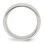 14k White Gold 8mm Double Milgrain Comfort Fit Wedding Band