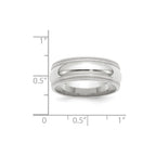14k White Gold 8mm Double Milgrain Comfort Fit Wedding Band