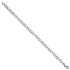 14K White Gold 4.75mm Flat Beveled Curb with Lobster Clasp Bracelet