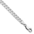 14K White Gold 4.75mm Flat Beveled Curb with Lobster Clasp Bracelet