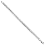 14K White Gold 5.75mm Flat Beveled Curb with Lobster Clasp Bracelet