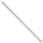 14K White Gold 6.25mm Flat Beveled Curb with Lobster Clasp Bracelet