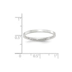 10k White Gold 2mm Standard Weight Flat Comfort Fit Wedding Band