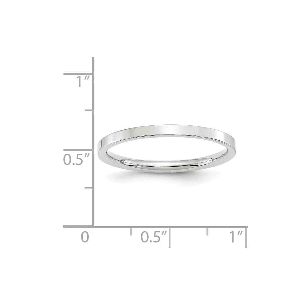 10k White Gold 2mm Standard Weight Flat Comfort Fit Wedding Band
