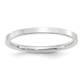 10k White Gold 2mm Standard Weight Flat Comfort Fit Wedding Band